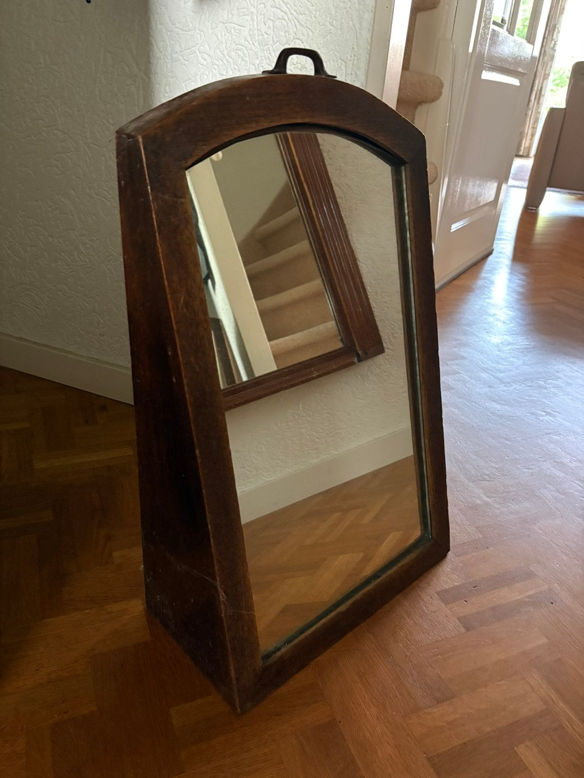 Antieke draagbare make-up spiegel, Antiek en Kunst, Ophalen, Rechthoekig, Minder dan 50 cm
