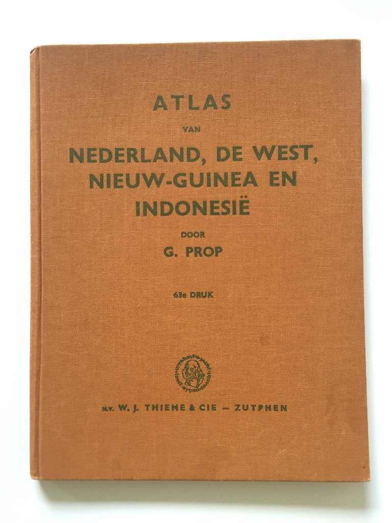 Atlas van Nederland, de West, Ned. Nieuw-Guinea en Indonesië, Boeken, Gelezen, Overige atlassen, Ophalen of Verzenden, Nederland