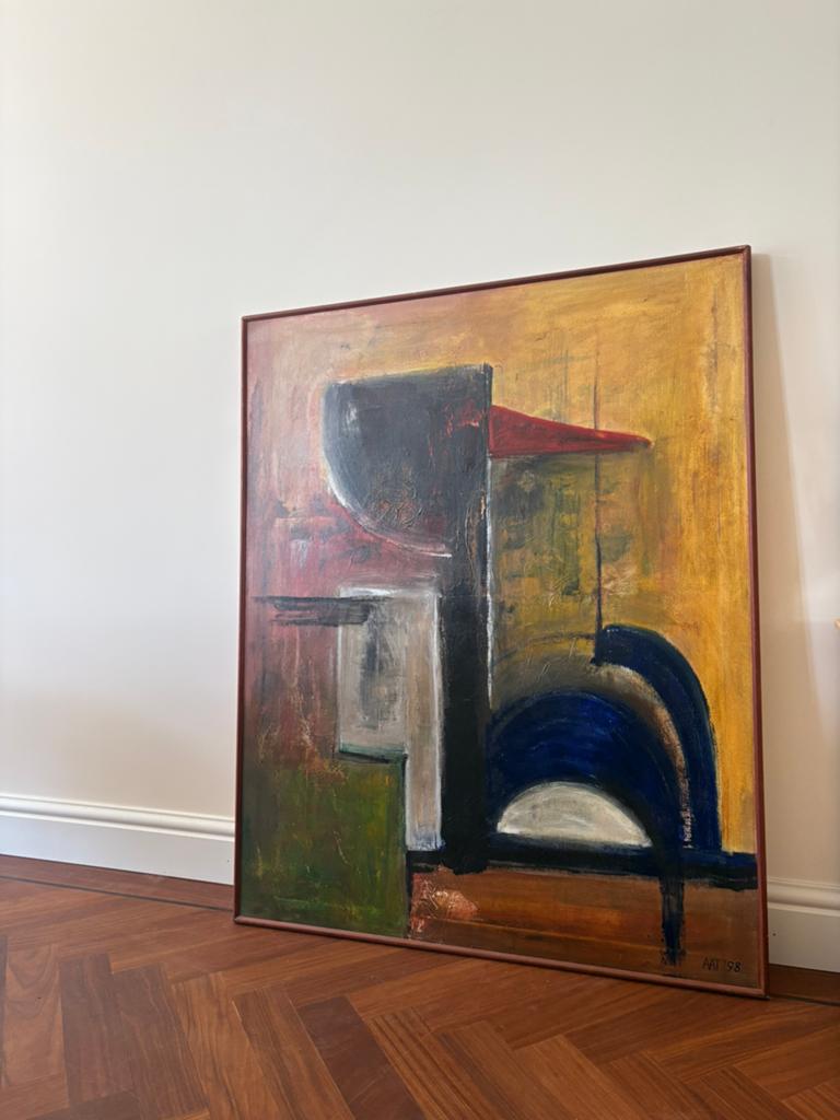 Schilderij Aat ‘98 80x100cm, Antiek en Kunst, Ophalen