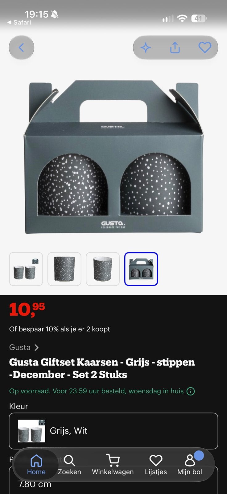 gusta kaars setje nieuw, Ophalen of Verzenden, Nieuw, Kaars