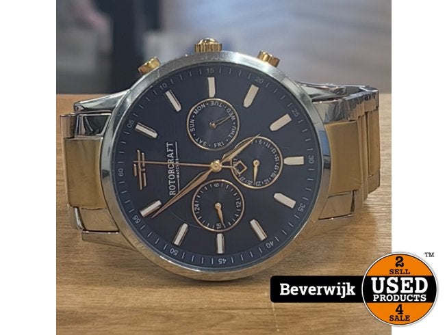 Rotocraft RC1604 Heren horloge | Blauw/Goud/Zilver - Netjes, Sieraden, Tassen en Uiterlijk, Flex Ltd., Zo goed als nieuw, https://flex.com/contact-us