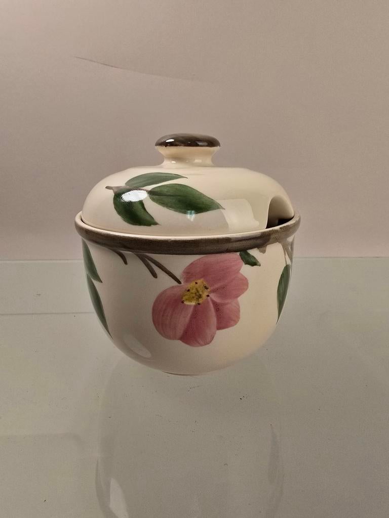 Franciscan Wedgewood jampot Desert Rose, Ophalen of Verzenden, Zo goed als nieuw, Wedgwood, Kop(pen) en/of Schotel(s)