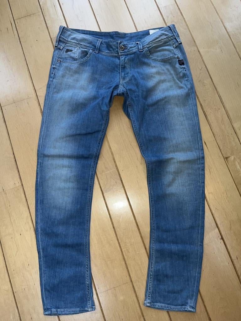 G-star jeans Lynn Skinny W 33 L 32 middenblauw dames ZGAN, G-star Lynn Skinny, Zo goed als nieuw, W33 - W36 (confectie 42/44)