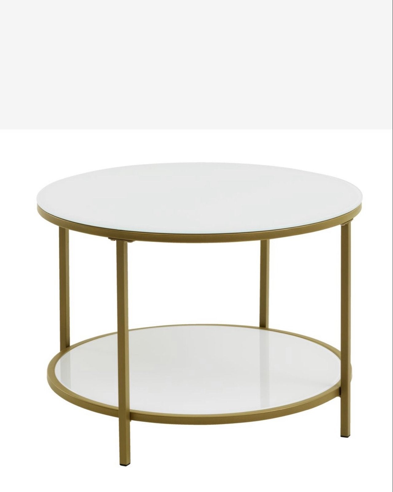 Nieuwe Jysk Gadevang salontafel - wit/goud, rond, Ophalen, Rond, Nieuw, 50 tot 100 cm