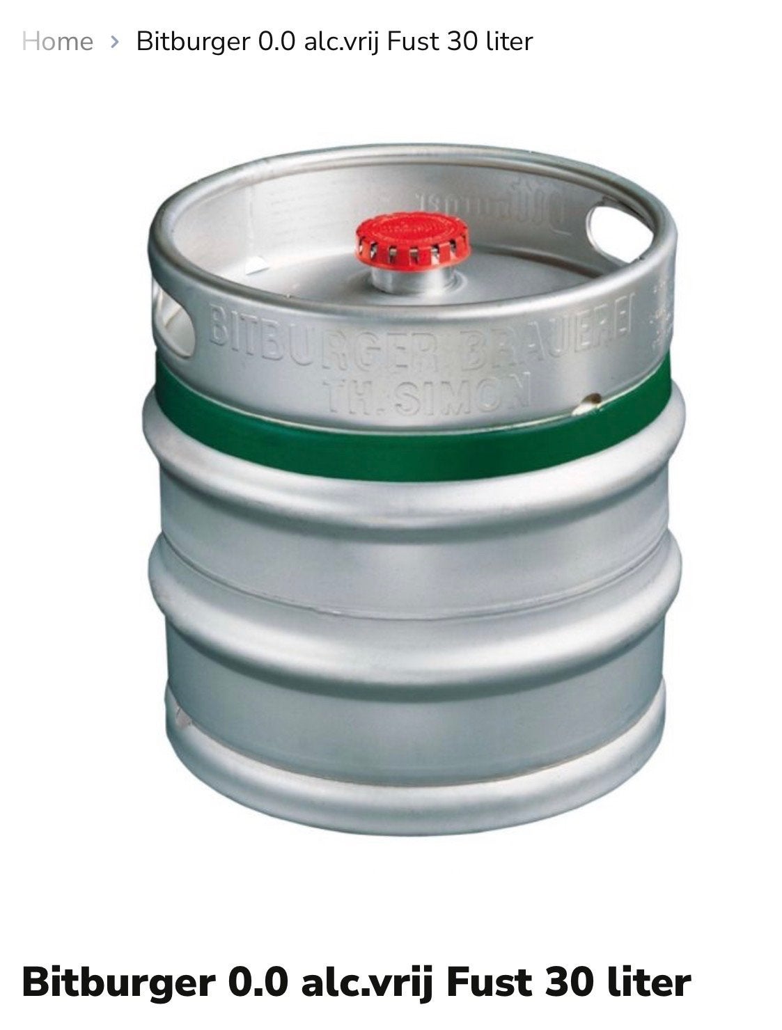 Onaangebroken 30 liter fust Bittburger 0.0, Ophalen