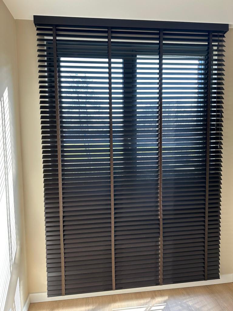 Houten jaloezie van lindehout met ladderband - Wenge 174x251, Ophalen, Bruin, 200 cm of meer, 150 tot 200 cm