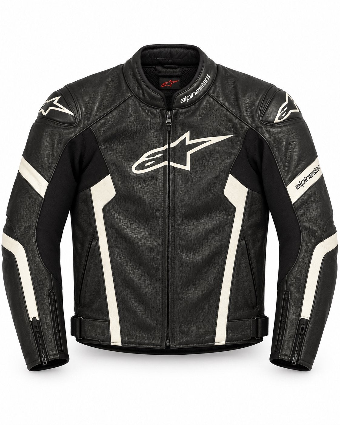 Alpinestars Faster V2 leren motorjas - Zwart/Wit - Maat 52, Ophalen of Verzenden, Zo goed als nieuw