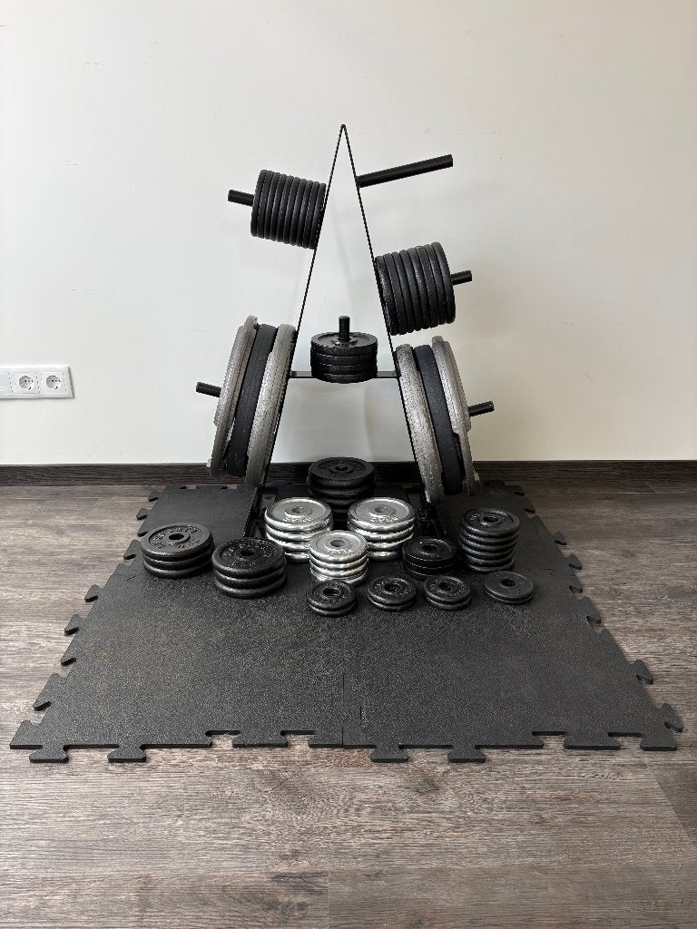 Fitness set met 219kg aan gewichten, Ophalen, Zo goed als nieuw, Benen, Overige typen