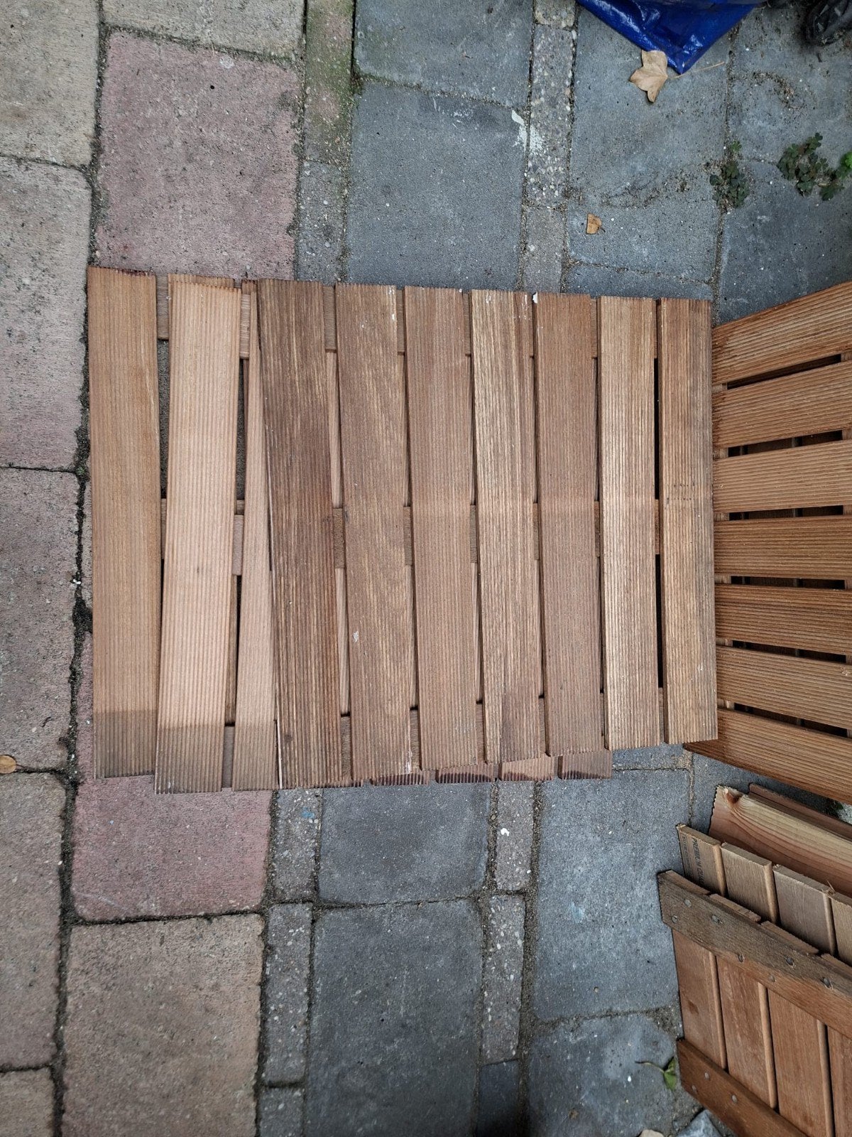Houten terrastegels / vlondertegels, Ophalen, Gebruikt, Hout