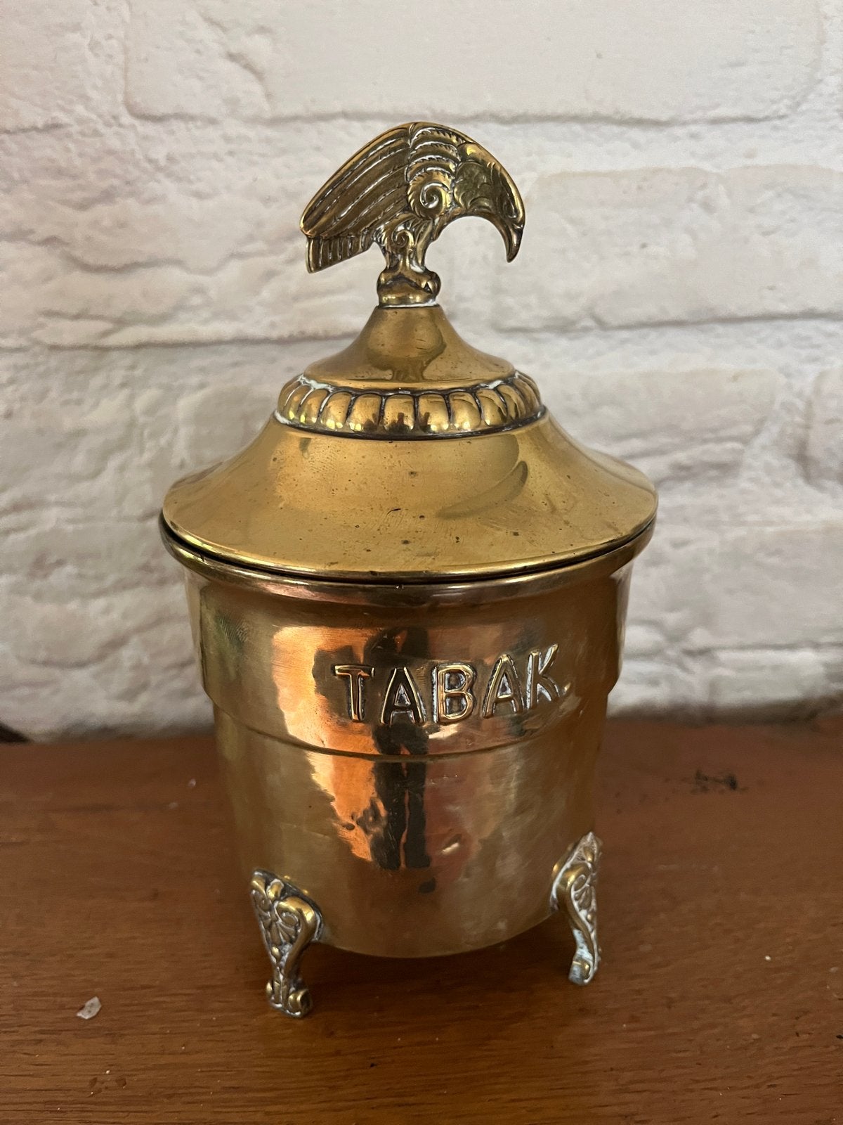 Antieke Tabakspot met Adelaar en Aparte Pootjes, Koper, Antiek en Kunst, Ophalen of Verzenden, Koper
