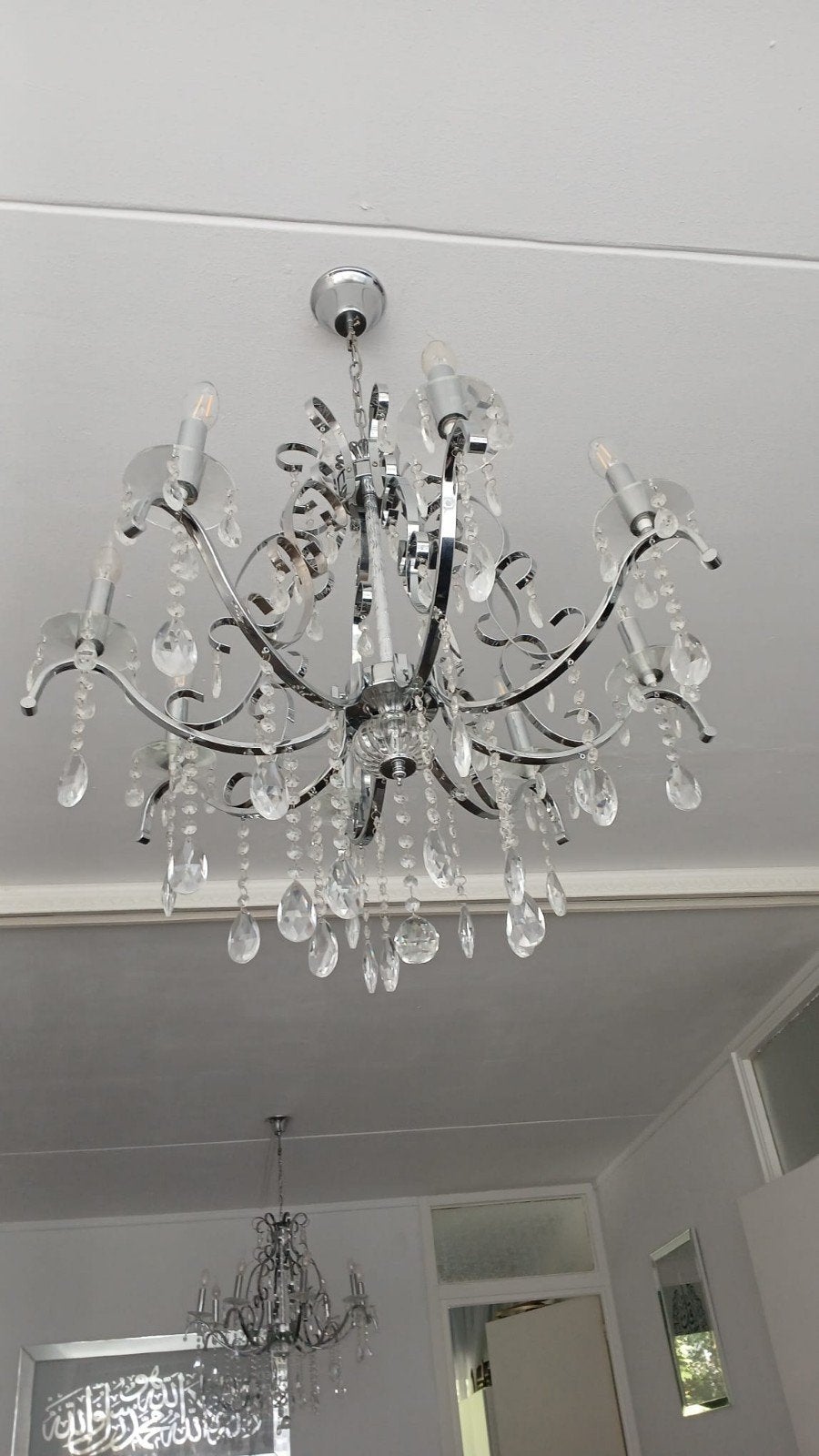 Prachtige 2  kroonluchters lampen voor, Ophalen of Verzenden, Zo goed als nieuw, Glas, Klassiek, Modern, Glamour
