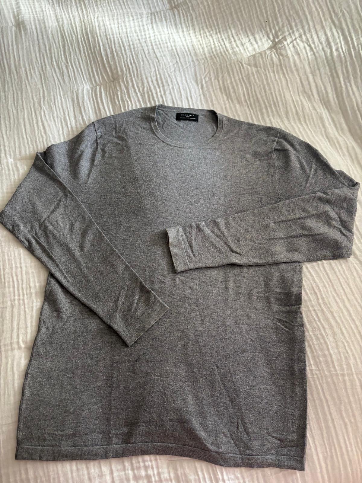 ZARA MAN Basic Grijs dunne Heren Trui, Ophalen of Verzenden, Zo goed als nieuw, Maat 52/54 (L), Grijs