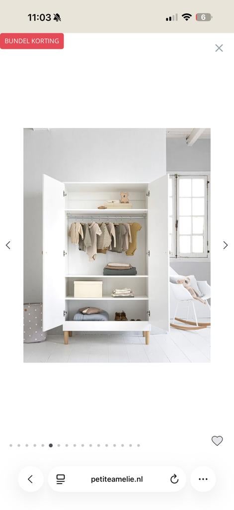Babykamer set: kledingkast en commode met vergroter, Ophalen, Kast, 50 tot 70 cm, 105 cm of meer