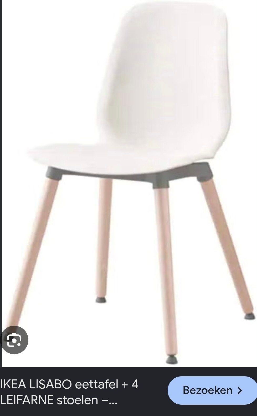 4x IKEA LEIFARNE stoelen, zo goed als nieuw, Wit, Zo goed als nieuw, Vier, Ophalen