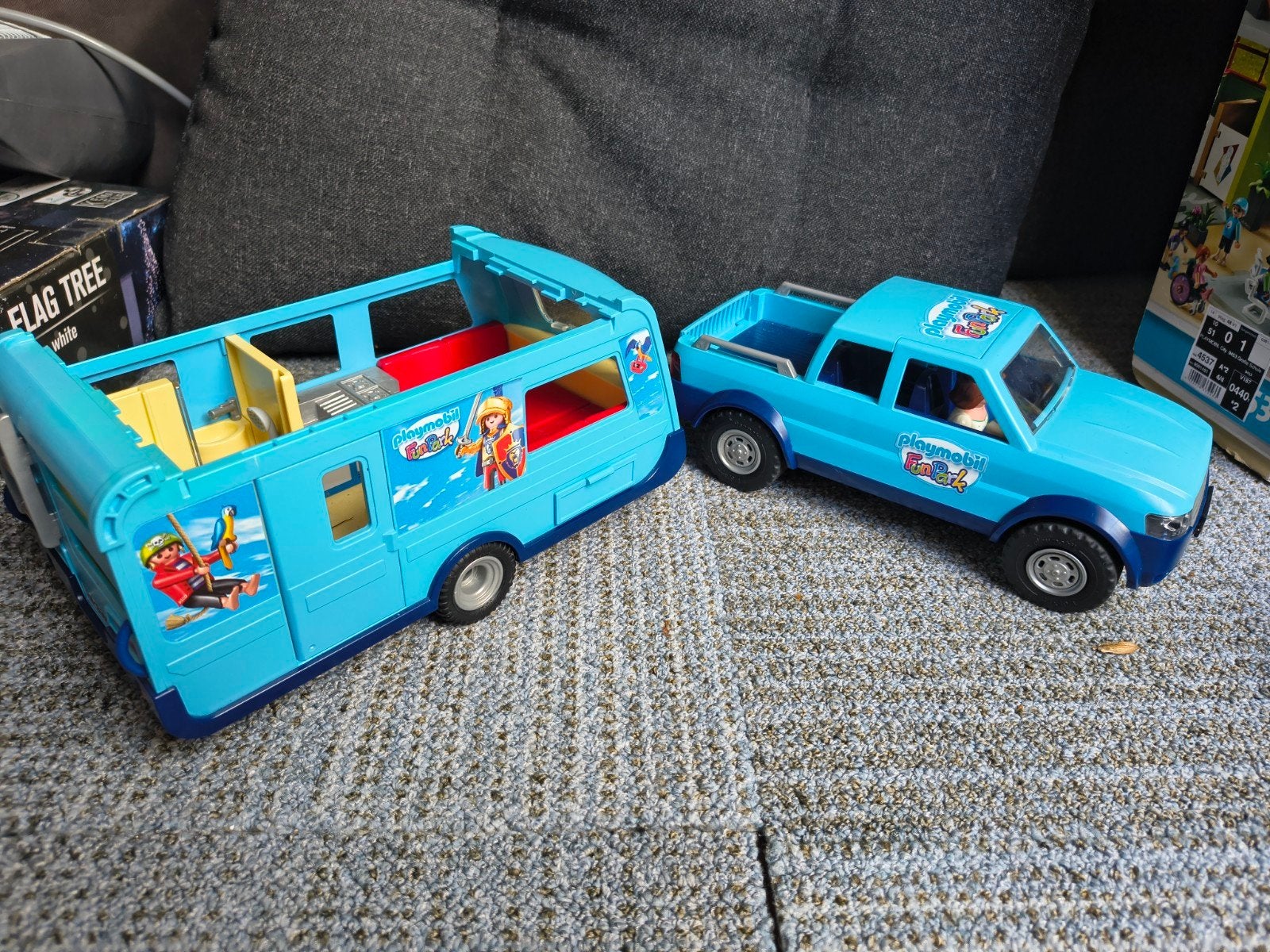 Playmobil Camper met Pick-up Truck, Gebruikt, Complete set, Voertuig, Ophalen of Verzenden