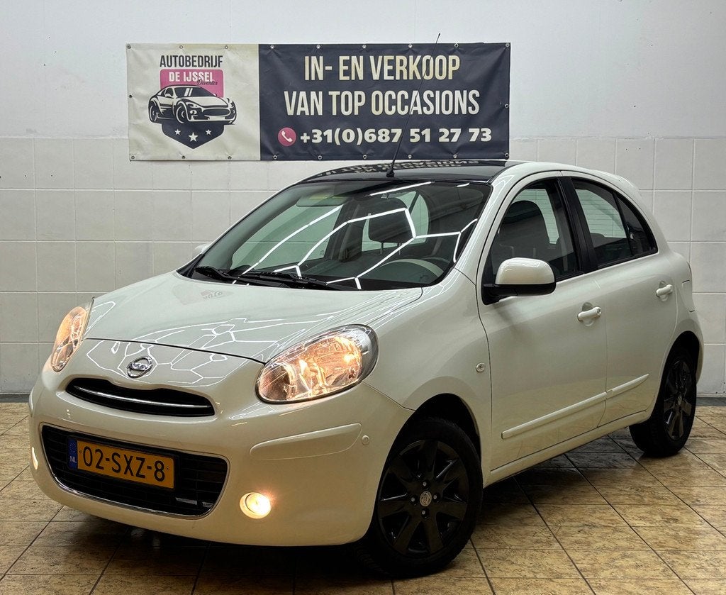 Nissan Micra 1.2 DIG-S Tekna/ VOL OPTIES / 2DE EIG / TOP STA, Auto's, Nissan, Euro 5, Zwart, 1198 cc, 3 cilinders