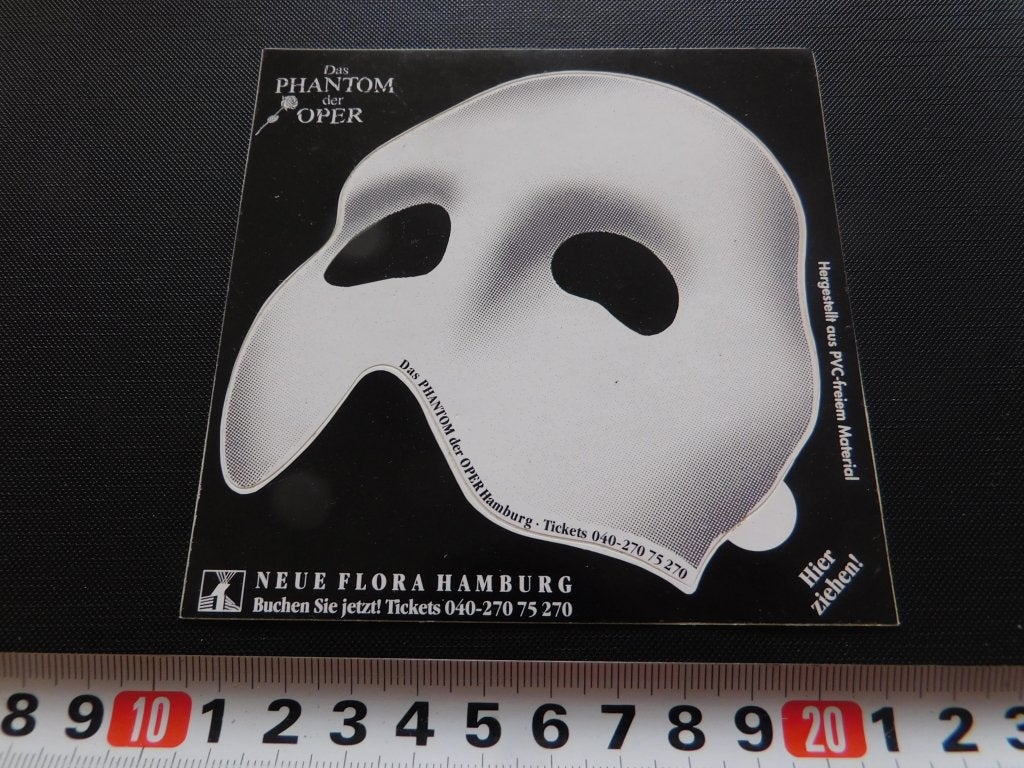 sticker Das PHANTOM der OPER  Neue Flora HAMBURG, Ophalen of Verzenden, Zo goed als nieuw