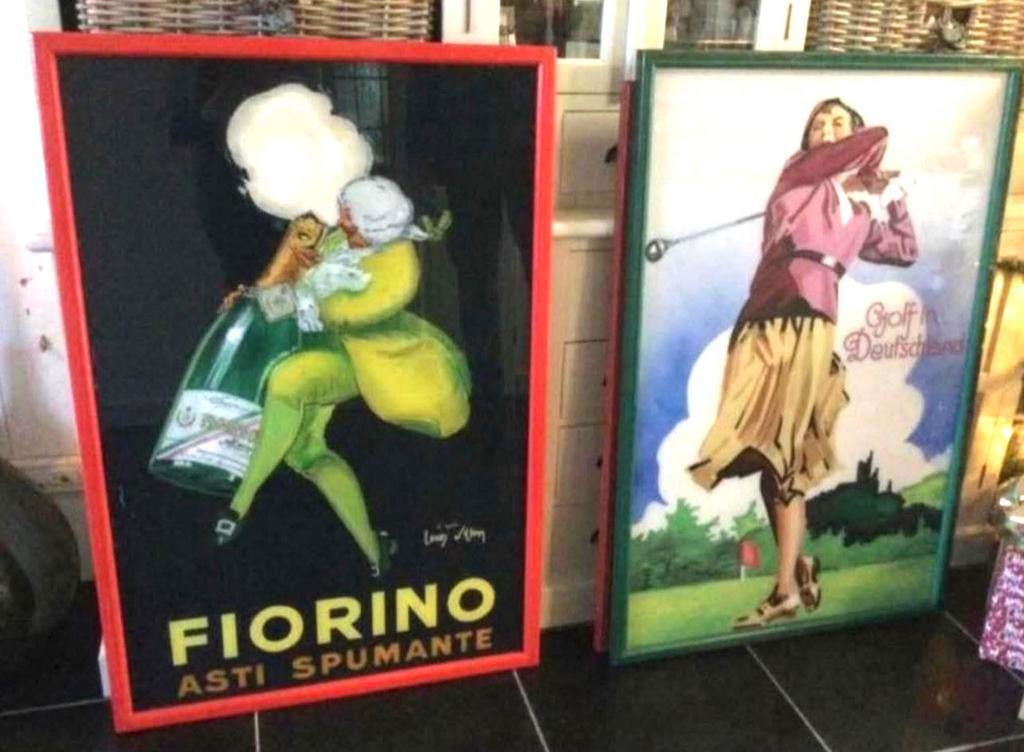 OUDE RECLAME OP GLAS GESCHILDERD, Ophalen, Gebruikt, Reclamebord