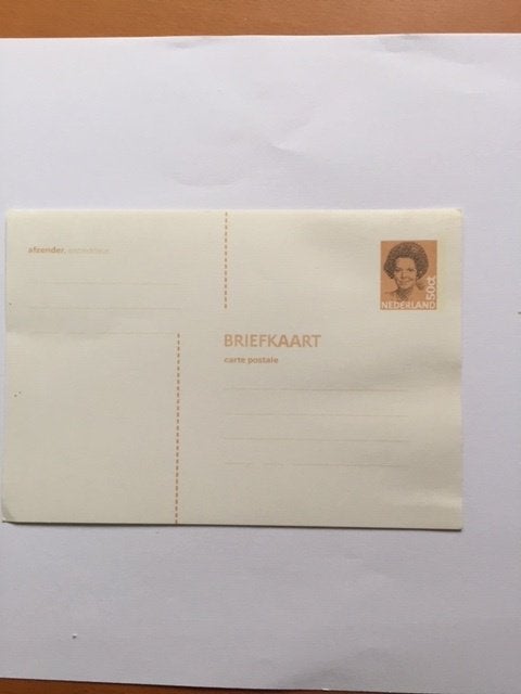 Briefkaart 50 cent gulden Beatrix, niet gebruikt, jaren 80, Ophalen of Verzenden