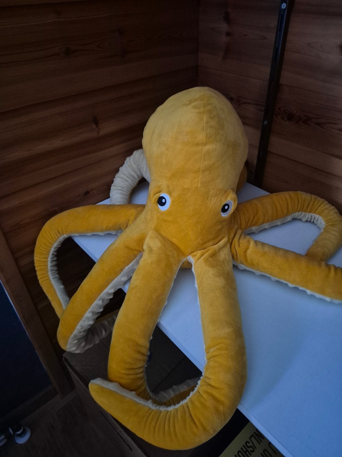 Grote gele IKEA knuffel octopus - Blavingad, Overige typen, Ophalen of Verzenden, Zo goed als nieuw, Groot (groter dan 80 cm)