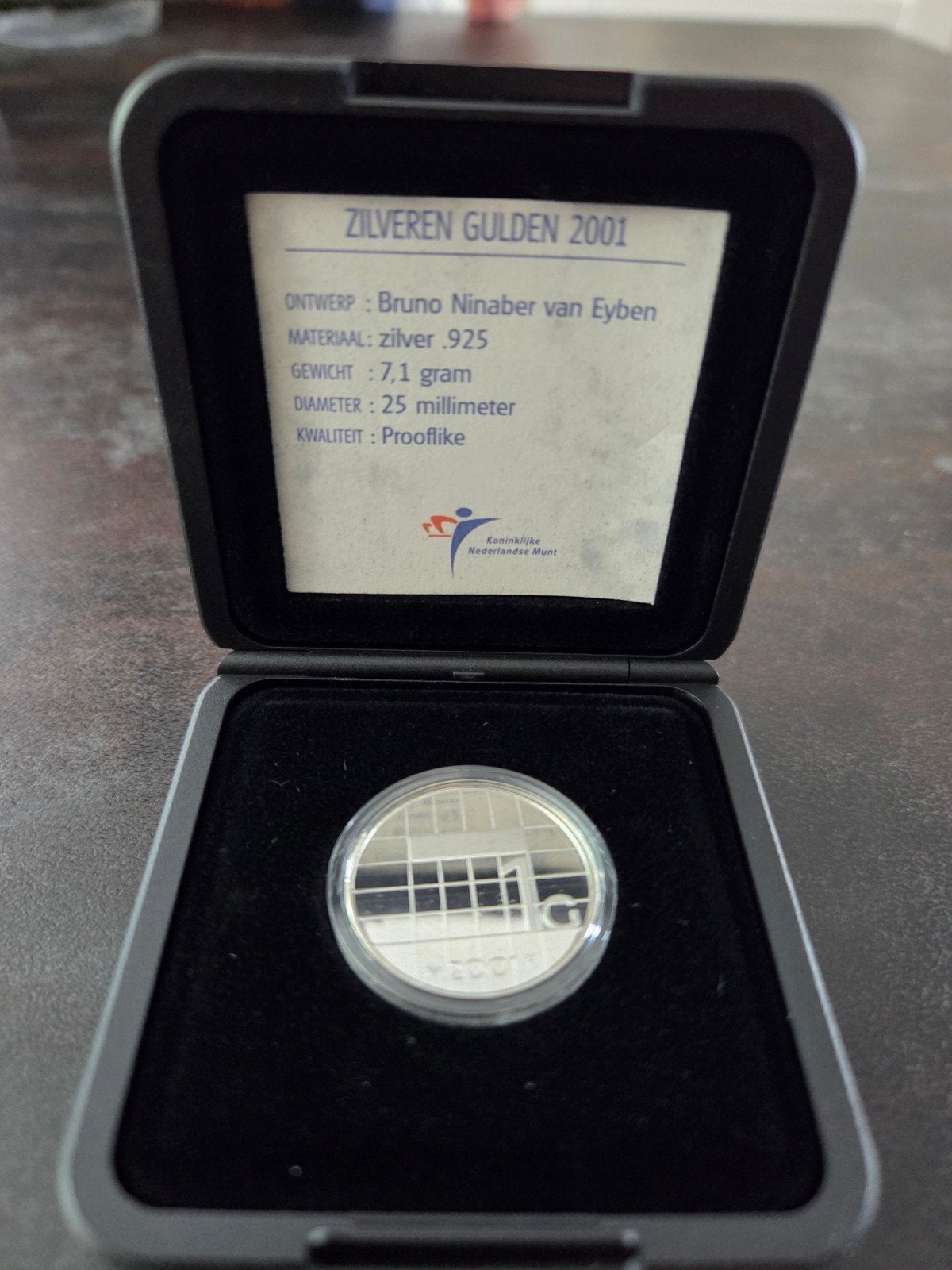 Zilveren Gulden 2001 Prooflike - Koninklijke Nederlandse Mun, 1 gulden, Koningin Beatrix, Zilver, Ophalen of Verzenden