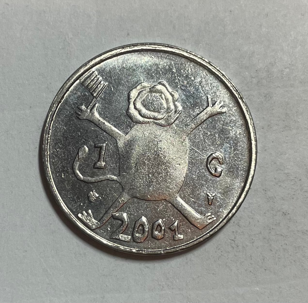 1 gulden Nederland 2001 laatste gulden, Postzegels en Munten, Munten | Nederland, Ophalen of Verzenden, Koningin Beatrix, 1 gulden