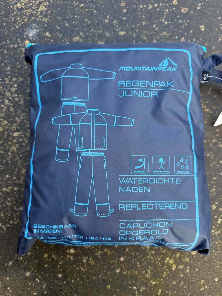 Mountain Peak Regenpak Junior - Nieuw maat 152, Caravans en Kamperen, Regenkleding, Ophalen of Verzenden, Nieuw, Regenpak, Kinderen