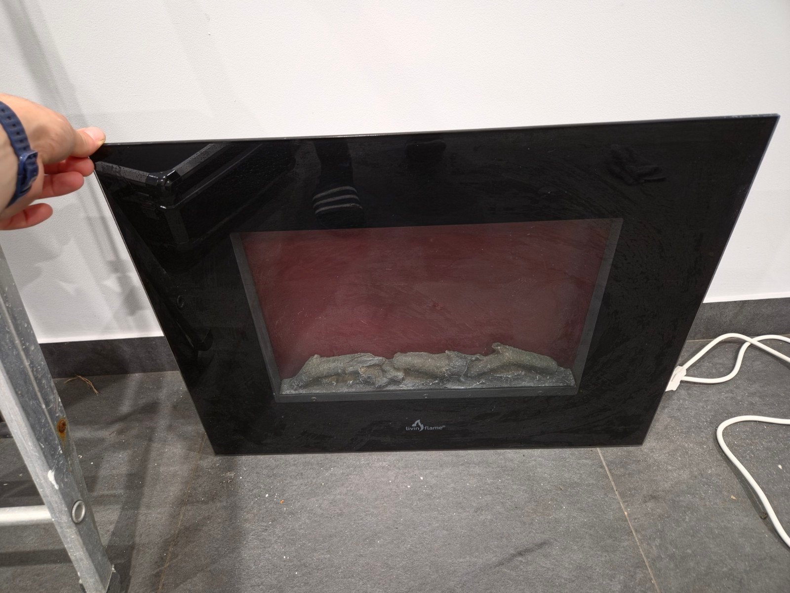 Livin Flame Lyon elektrische hanghaard – zo goed als nieuw, Huis en Inrichting, Haarden, Ophalen, Zo goed als nieuw, Vrijstaande haard