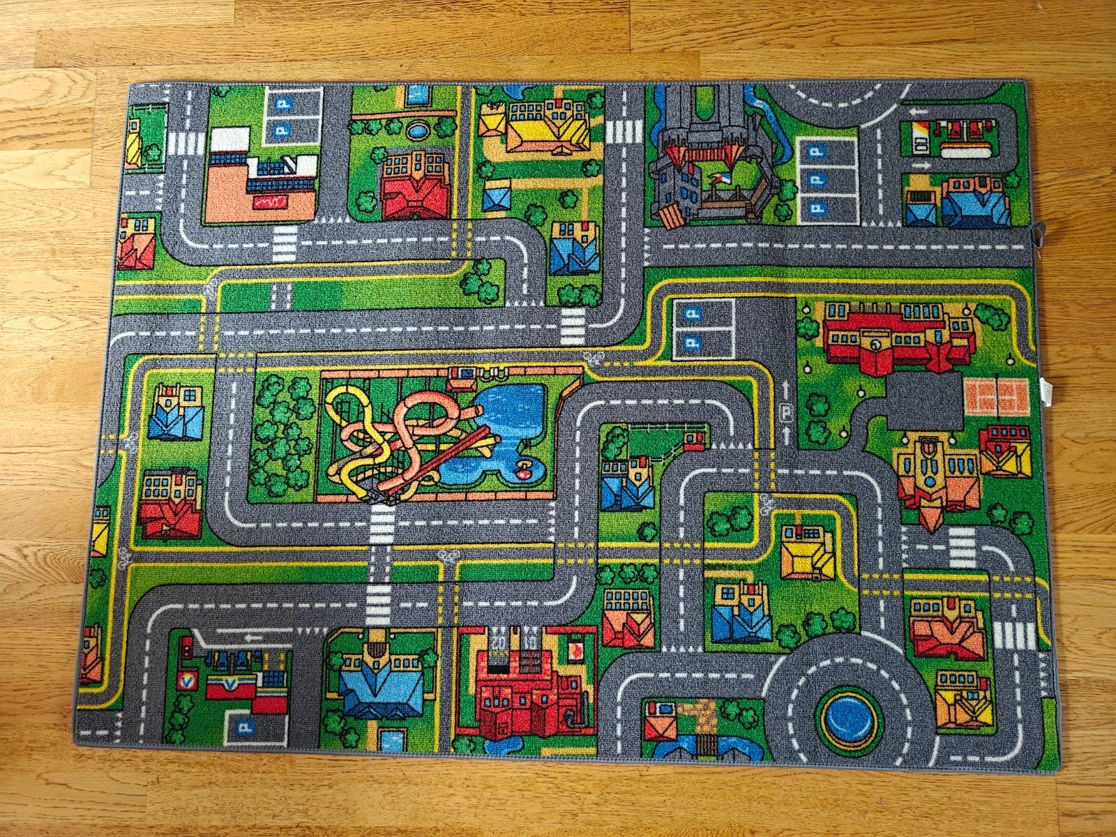 Dubbelzijdig Speelkleed Dino/City - 95 x 133 cm, Ophalen, Zo goed als nieuw