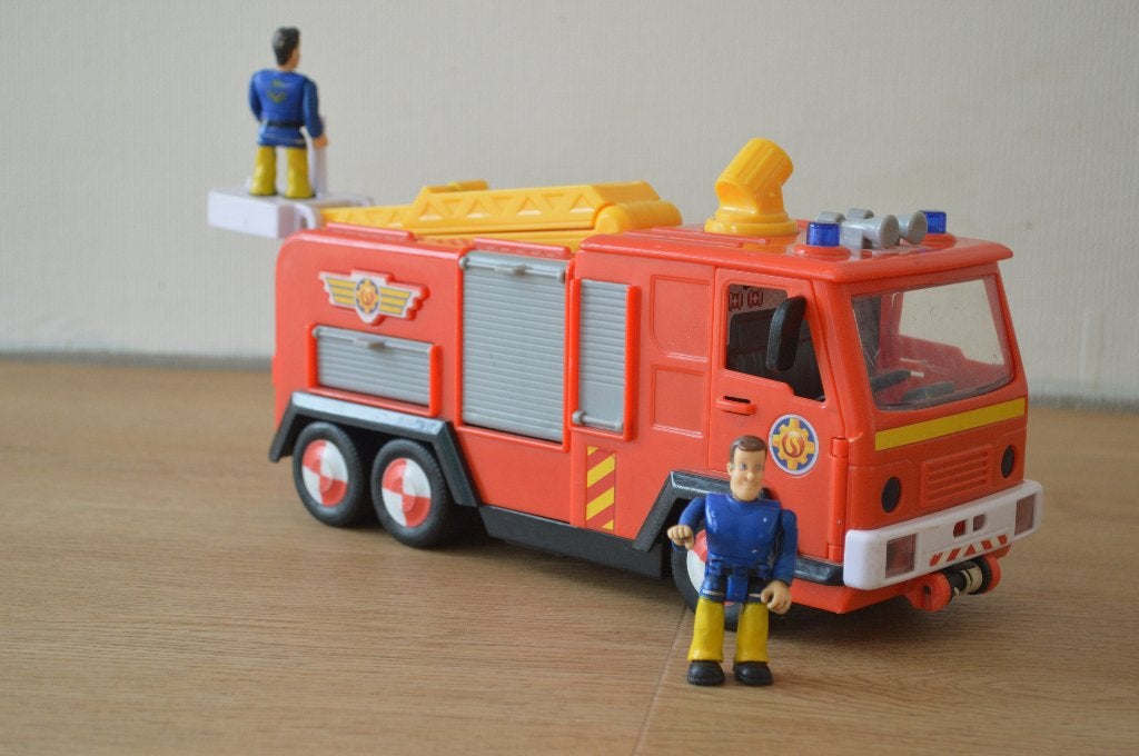 Brandweerman Sam auto Jupiter met Brandweerman Sam en Elvis, Ophalen of Verzenden, Gebruikt