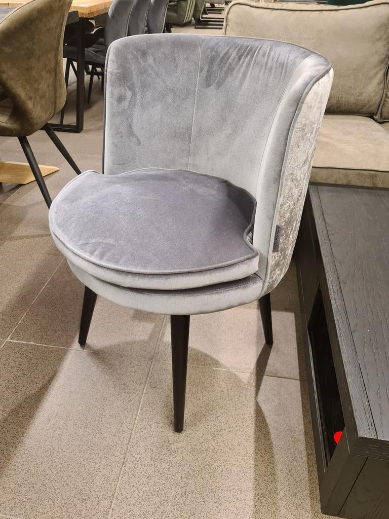 Nieuwe Richmond eetkamerstoel grijs velvet croco print €120, Huis en Inrichting, Stoelen, Ophalen, Industrieel landelijk barok brocante koloniaal boheems vintage
