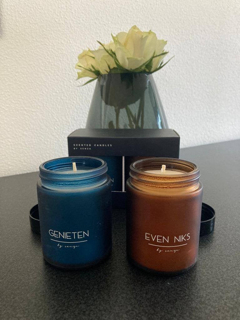 Senza geurkaarsen in giftset blauw/bruin Nieuw!, Overige materialen, Bruin, Nieuw, Ophalen of Verzenden
