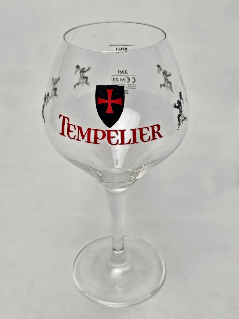 # Tempelier Bierglas 50cl - Authentiek Belgisch Voetglas, Ophalen of Verzenden, Gebruikt, Bierglas