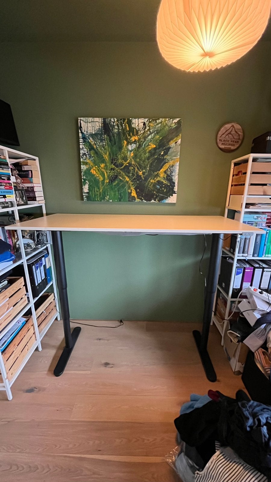 IKEA Bekant 160x80 cm - elektrisch zit-sta bureau - ophalen, Ophalen, Elektrisch, Zo goed als nieuw, Zit-sta bureau