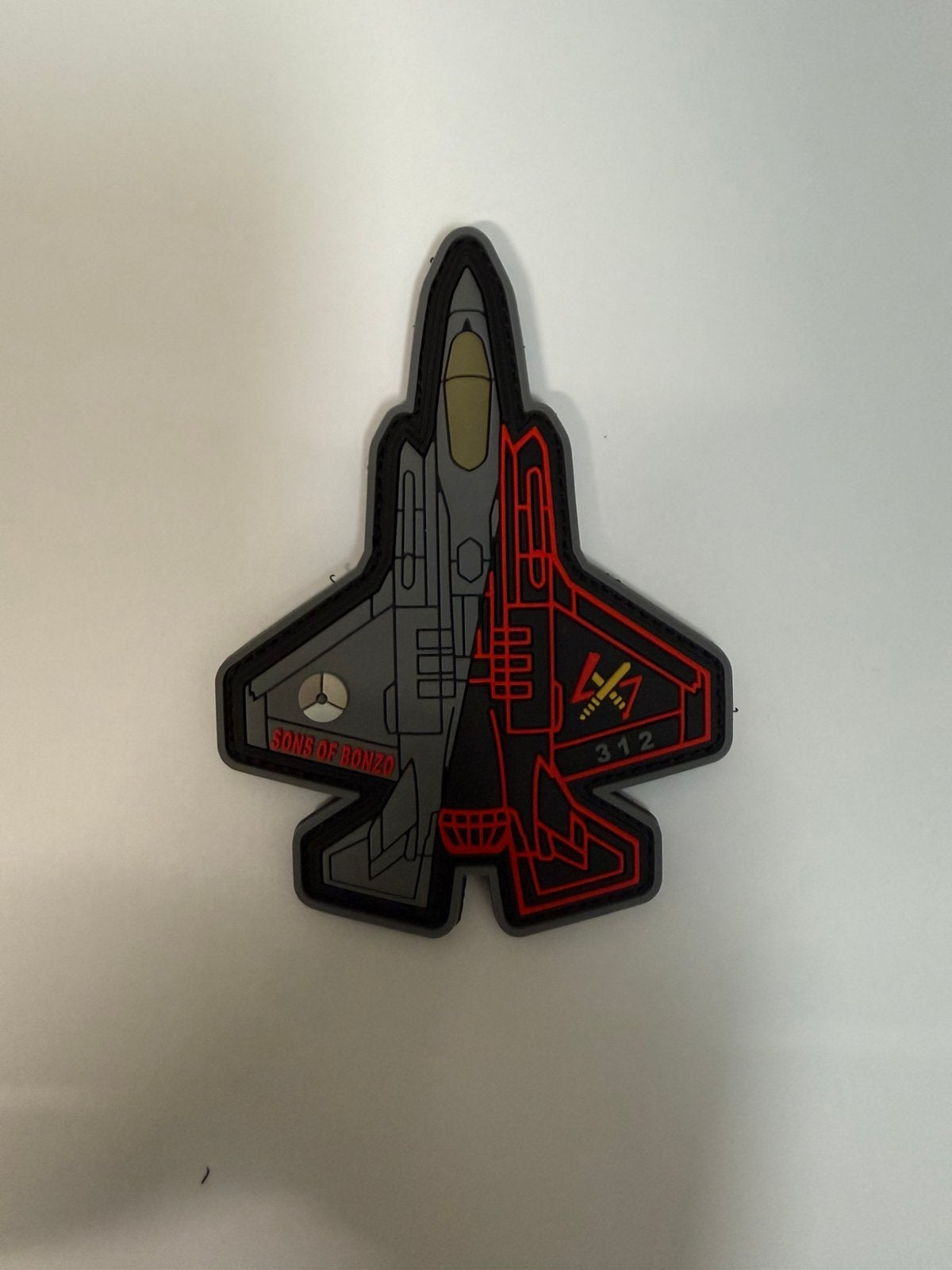 Patch 312 SQN F-35 PVC Rood, Verzenden, Nieuw, Patch, Badge of Embleem
