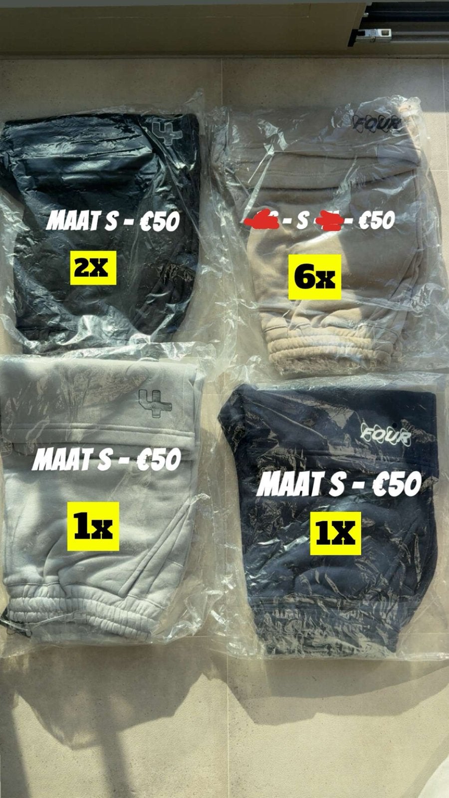 Four Joggingbroeken Maat S - Diverse Kleuren, Zwart, Nieuw, Ophalen of Verzenden, Maat 36 (S)