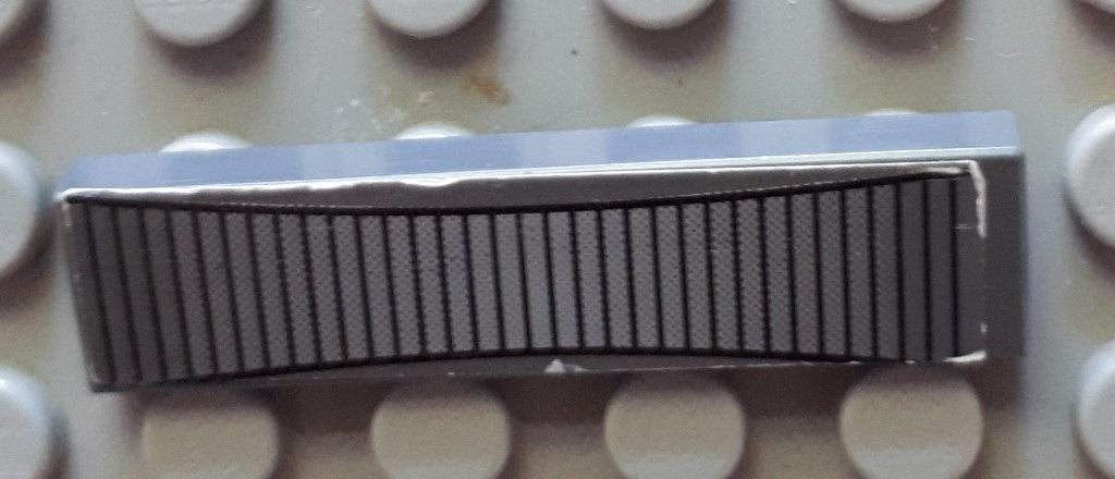 2431pb0137 (1) dkblgray Tile 1 x 4 with Radar on Dark Bluish, Ophalen of Verzenden, Gebruikt
