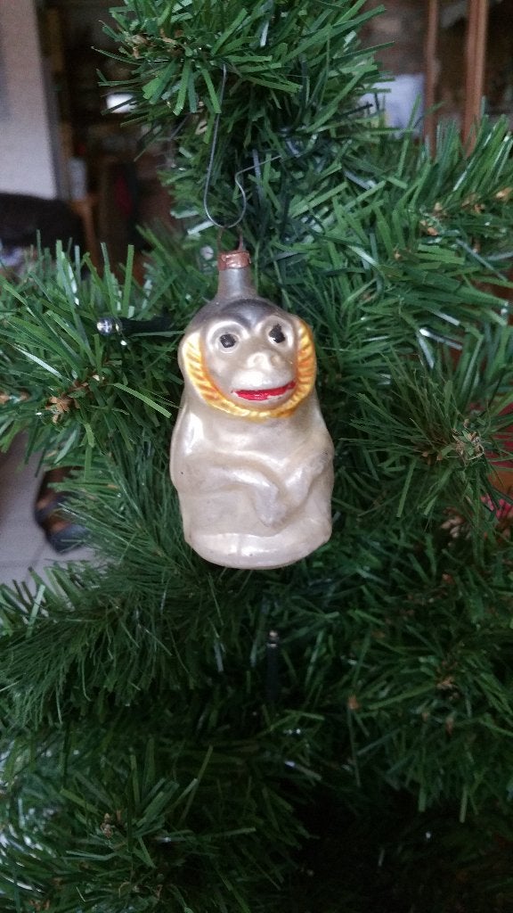 antieke kerstbal nr 295 model aap, Diversen, Kerst, Ophalen of Verzenden, Gebruikt