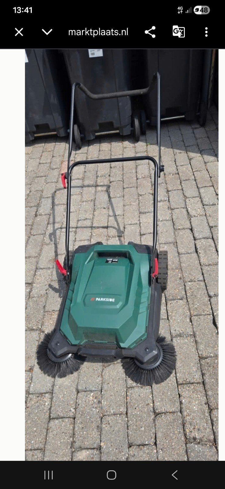 Parkside Bezemsysteem Veegmachine - Groen/Zwart/Rood, Tuin en Terras, Ophalen of Verzenden, Zo goed als nieuw, Parkside