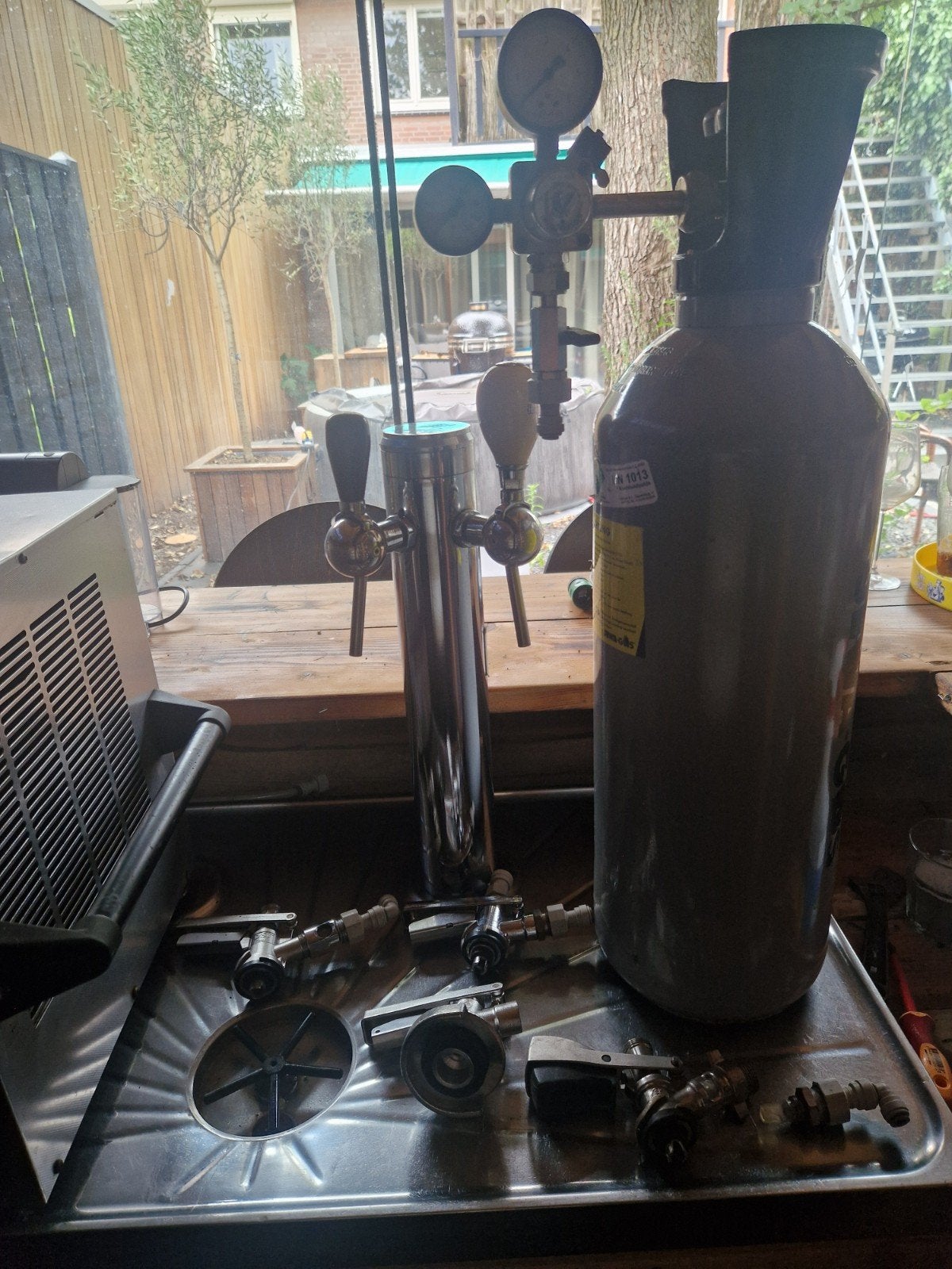 Complete barinrichting met tap en CO2-fles, Ophalen of Verzenden, Gebruikt