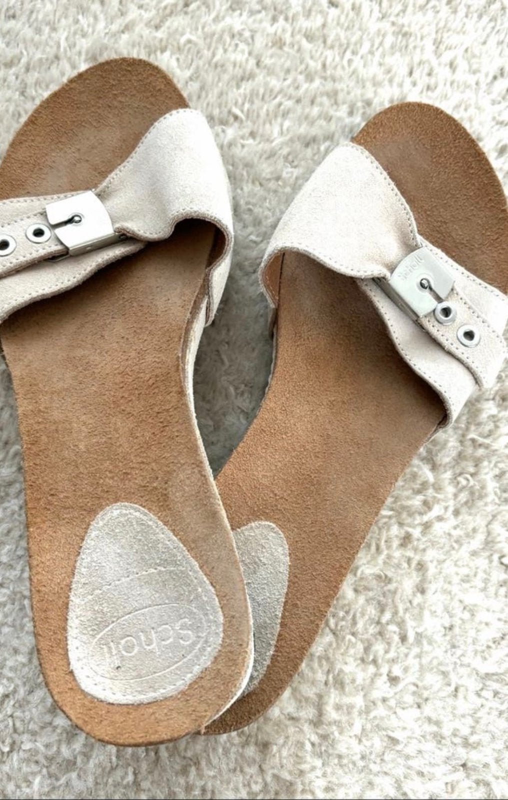 Scholl pescura flat muiltjes. Nieuw mt 40 in off-white suède, Scholl, Verzenden, Wit, Nieuw