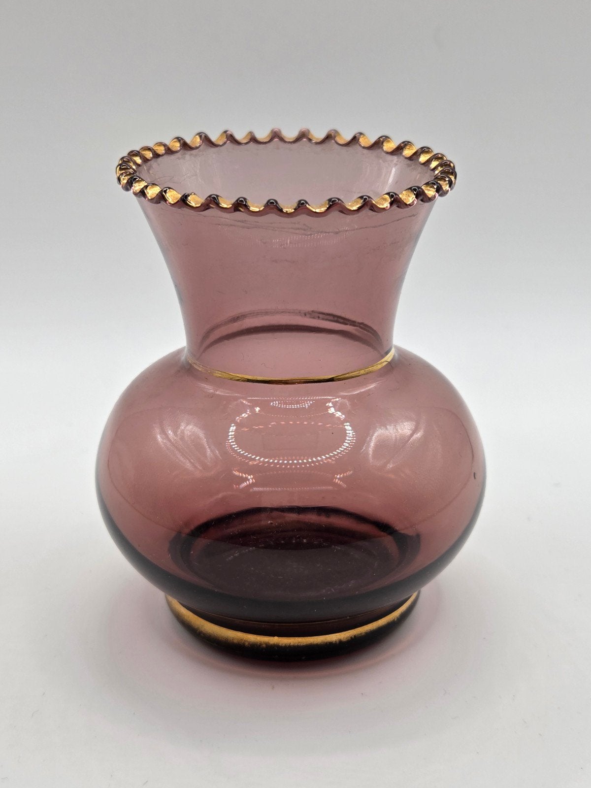 Art Deco vaasje Doyen, amethist kleurig, 8 cm hoog, Antiek en Kunst, Ophalen of Verzenden