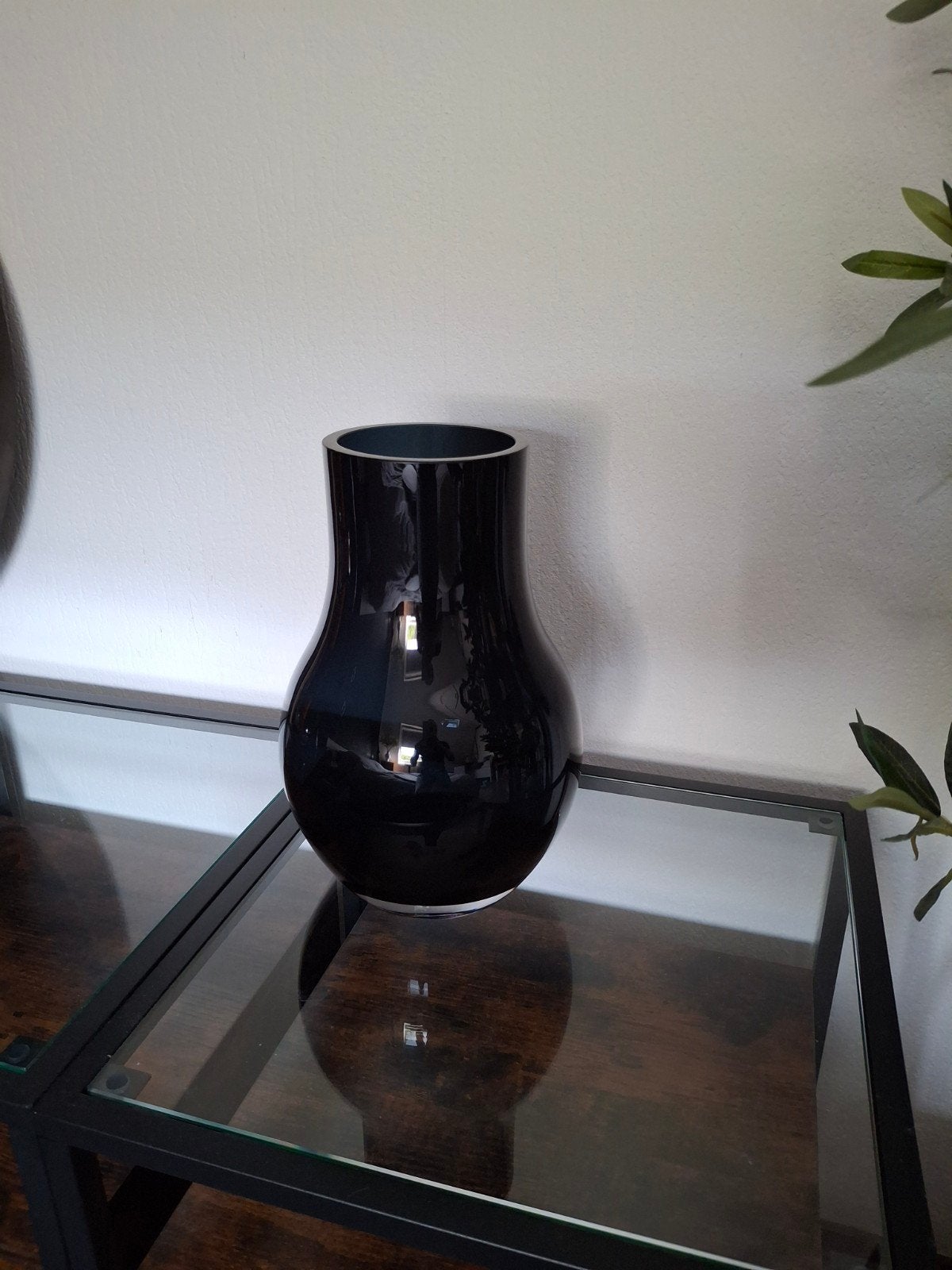 Vaas design Georg Jensen blauw, Blauw, 30 cm, Ophalen of Verzenden, Glas