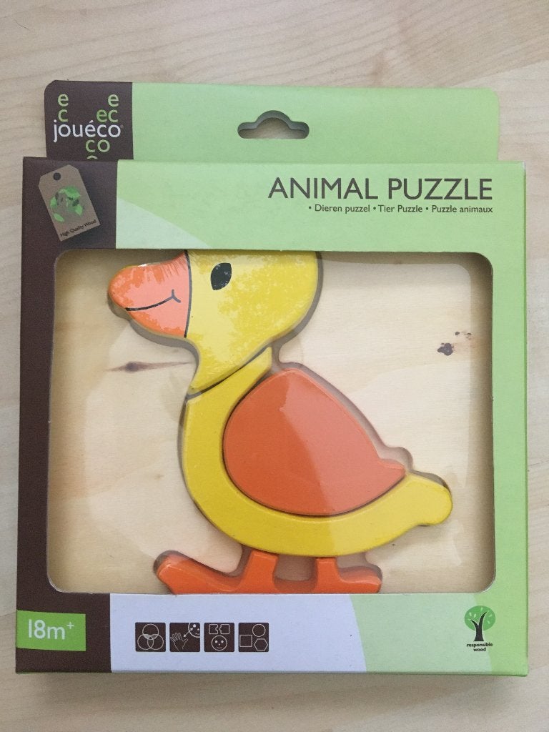 Houten puzzeltje eend v.a. 18 maanden, Ophalen of Verzenden, Nieuw