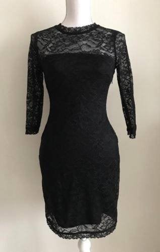 Zwarte kanten Jurk maat S, ZGAN!, Kleding | Dames, Trouwkleding en Trouwaccessoires, Verzenden, Zo goed als nieuw, Zwart, Bruidsmeisjeskleding