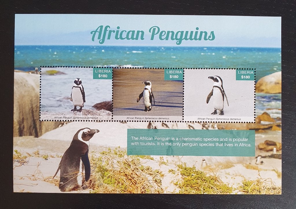 Liberia 2017 Vogels Pinguin Michel 7164-7166 postfris, Postzegels en Munten, Verzenden, Postfris, Dier of Natuur