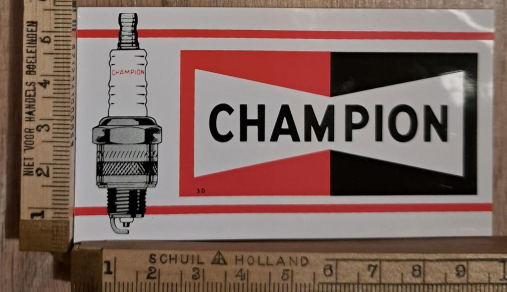 Vintage sticker Champion merk logo Bougies autosport, Ophalen of Verzenden, Zo goed als nieuw