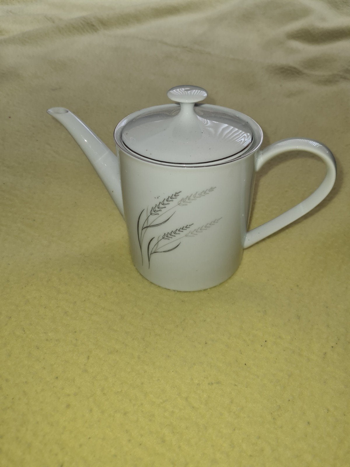 Vintage theepot met graanmotief, Gebruikt, Overige merken, Keramiek, Vintage
