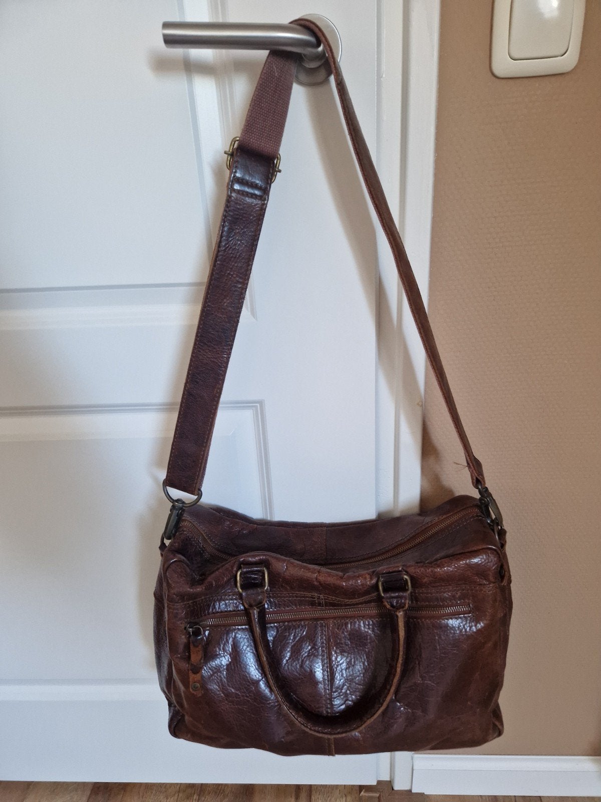 PME Legend Leren Tas / Laptoptas / Weekendtas - Bruin, Gebruikt, Bruin, Leer, Ophalen