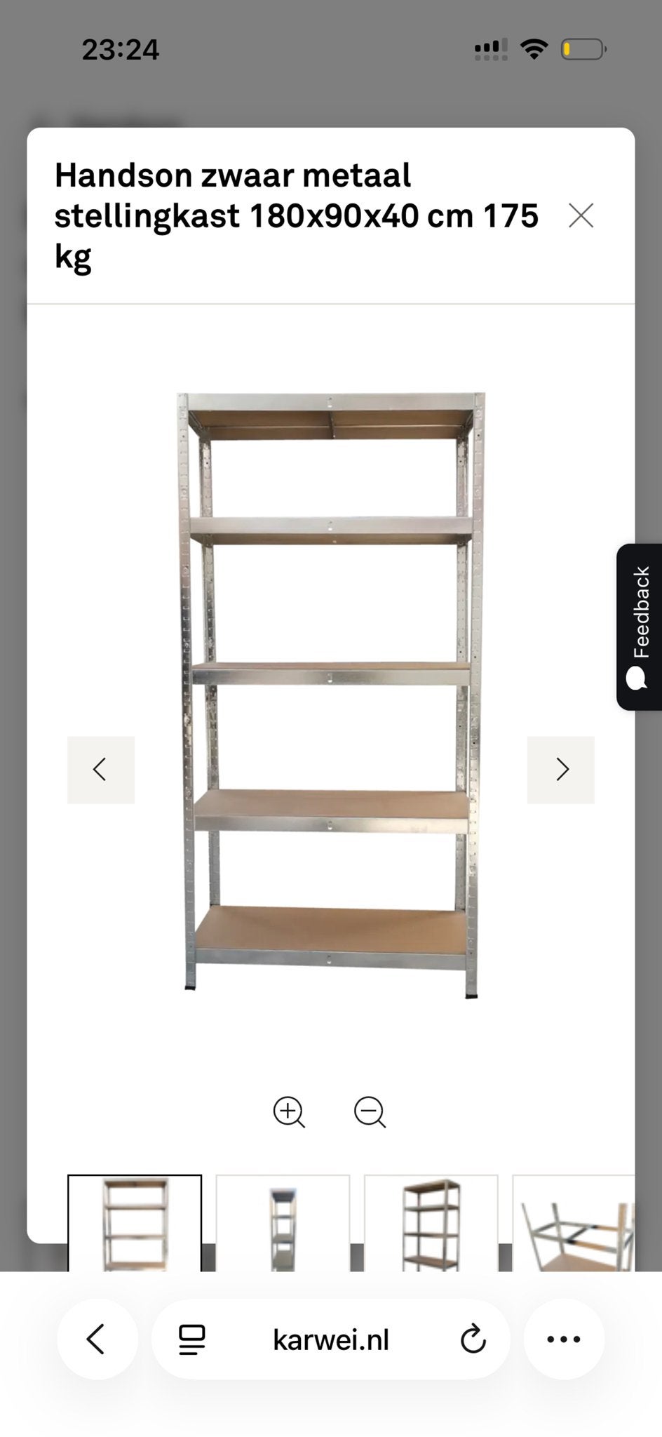 2x Handson zwaar metalen stellingkast 180x90x40 cm, Huis en Inrichting, Ophalen, Gebruikt